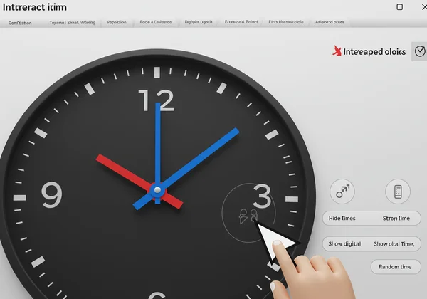 Screenshot of interactive online analog clock tool.