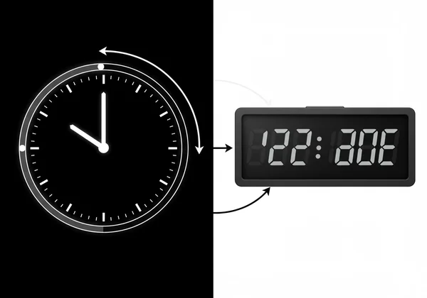Interactive clock bridging analog and digital time display